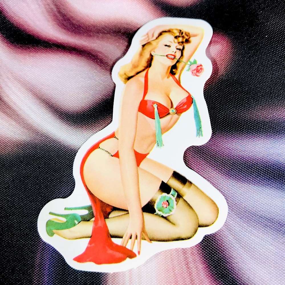 Tassels Amazingly Beautiful Super Sexy Pinup Single Sticker